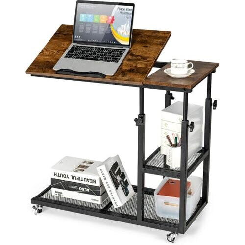 Tweedekans Coast Laptoptafel – Verstelbare Hoogte & Kanteling – 3 Niveaus – Vintage Tweedehands