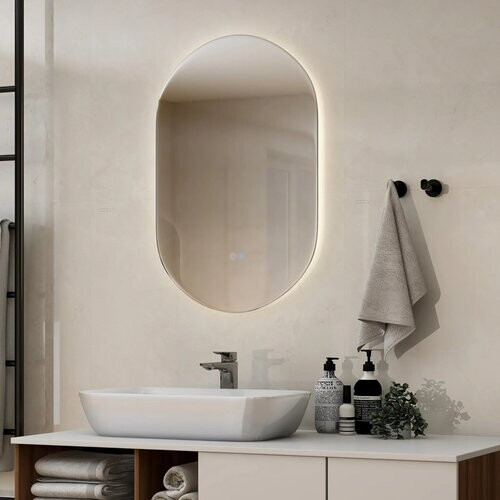 Tweedekans Coast – Led-spiegel Badkamerspiegel – 80 cm x 50 cm & Anti-condens – Voorzien Van Dimbare Driekleurige Verlichting En Smart-touch – Voor Badkamer En Make-upstudio – Zilver Glas En Aluminium Tweedehands