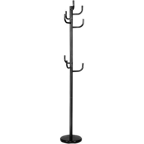 Tweedekans Coast Metalen Kapstok Met 11 Haken En Stabiele Ronde Voet - Zwart - 30 x 30 x 175 cm Tweedehands