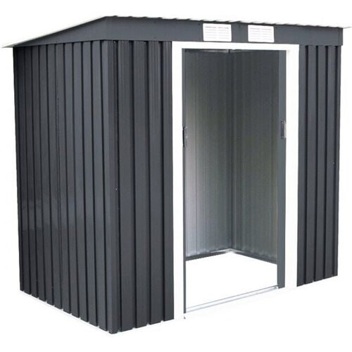 Tweedekans Coast Metalen Tuinhuisje - incl. Fundatie Lessenaarsdak - Donkergrijs - 213 x 130 x 173 cm Tweedehands