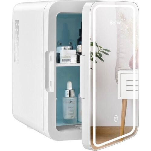 Tweedekans Coast Minikoelkast - Make-up Koelkast - 10 L - Met Led-Spiegel - 23 x 28 x 34 cm - Wit Tweedehands