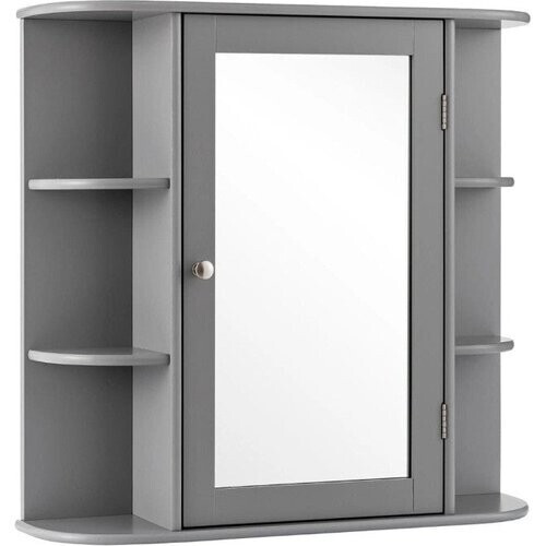 Tweedekans Coast Mirrored Badkamerkast houten wandkast voor badkamer 66 x 16,7 x 63 cm grijs Tweedehands