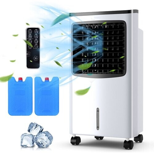 Tweedekans Coast Mobiele Luchtkoeler - 4-in-1 verdampingskoeler - 8 liter watertank - 70° oscillatie - zwart/wit Tweedehands