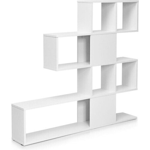 Tweedekans Coast Modern 5 verdiepingen tellende kamerverdeler in de geleiderstijl gemaakt van hout voor boeken 120 x 19,5 x 109 cm wit Tweedehands