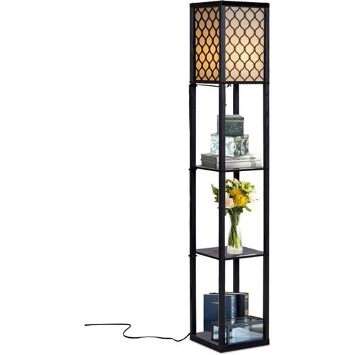 Tweedekans Coast Moderne Vloerlamp met 3 Planken - 160 x 26 x 26 cm - Zwart Tweedehands