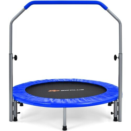 Tweedekans Coast Ø101 cm opvouwbare mini -trampoline fitness trampoline met hoogte verstelbare handgreep blauw + zwart Tweedehands
