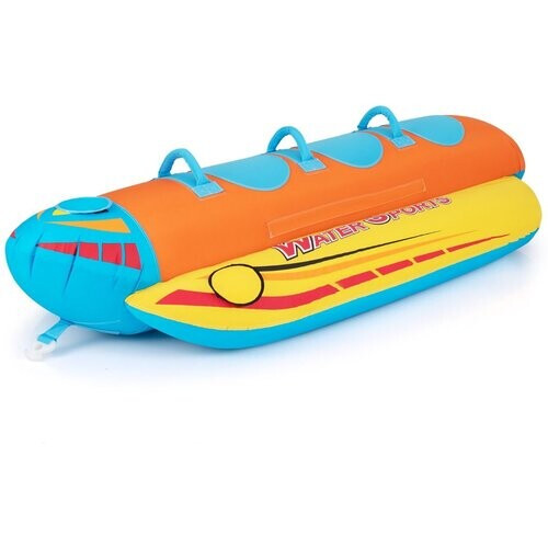 Tweedekans Coast Opblaasbare Bananenboot voor 3 Personen – Oranje/Geel – 252 x 108 x 51 cm Tweedehands