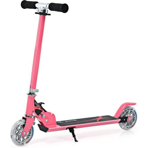 Tweedekans Coast Opvouwbare Kinderstep - LED Verlichte Wielen - Hoogte Verstelbaar 63-86,5cm - Roze Tweedehands