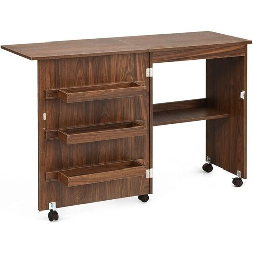 Tweedekans Coast Opvouwbare Naaimachine Tafel – Multifunctioneel – 118,5 x 40 x 79,5 cm – Bruin Tweedehands