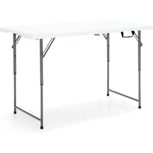 Tweedekans Coast Opvouwbare Picknicktafel 122x61 cm – Draagbare Eettafel met 3 Verstelbare Hoogtes – Wit Tweedehands