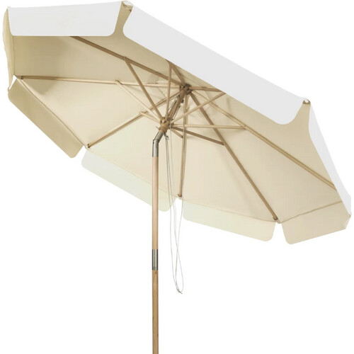 Tweedekans Coast Parasol – Kantelbaar – Houten Frame – Waterdicht Polyester met UV-Bescherming – Ø 3 m – Beige Tweedehands