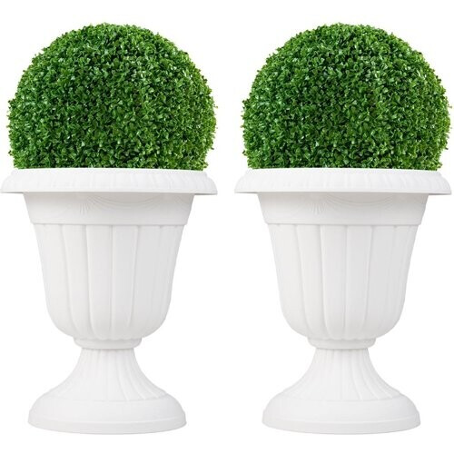 Tweedekans Coast Plantenbak set van 2 - urnvorm - weerbestendig - wit 46,5 cm hoog Tweedehands