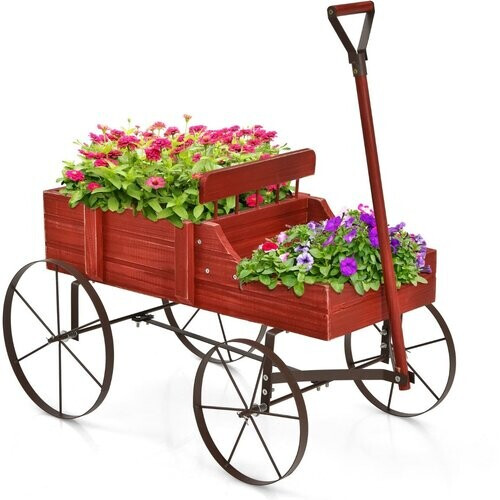 Tweedekans Coast Plantenbak - Wagenvorm - 62 x 34 x 60 cm - Rood Tweedehands