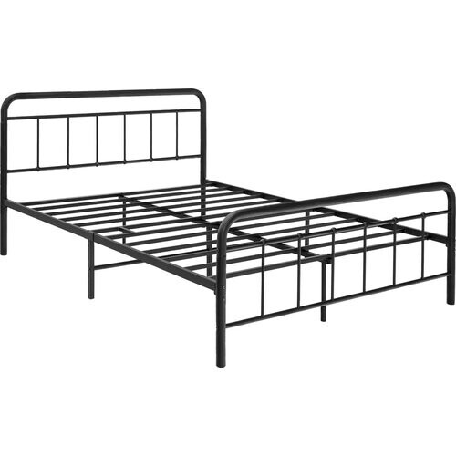 Tweedekans Coast -platformbed gemaakt van metalen modern bedframe met hoofd en voet deel 208 x 164 x 102 cm zwart Tweedehands