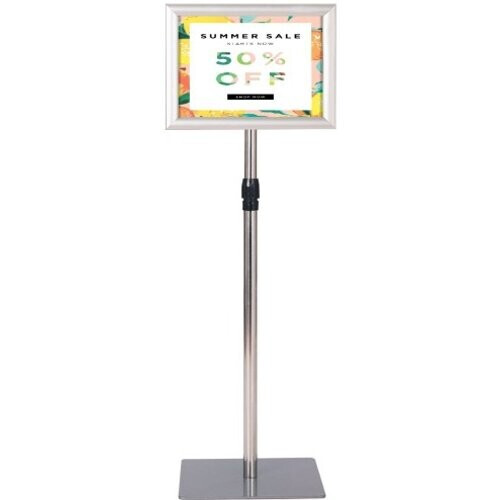 Tweedekans Coast Posterstandaard - Verstelbaar & Weerbestendig - Tot. 118cm Hoog - 28 x 28 cm - Zilver Tweedehands