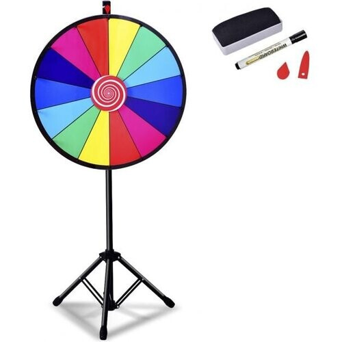 Tweedekans Coast Rad van Fortuin - Draaiwiel - Zelf Schrijven - Ø60 cm - met tripod standaard - 14 vakjes Tweedehands