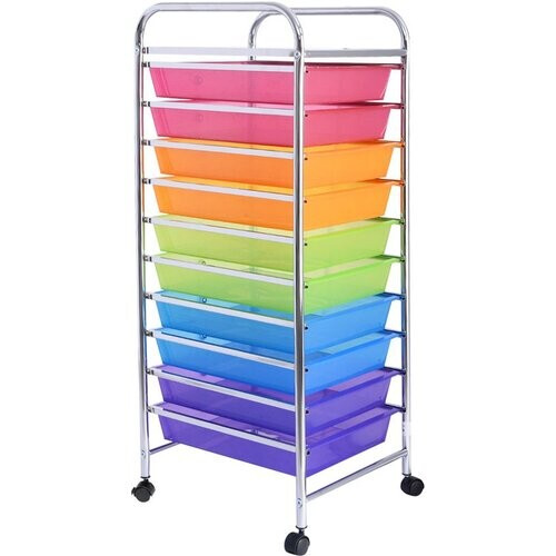 Tweedekans Coast Rolltrolley – 10 Laden – 33 x 37 x 86 cm – Veelkleurig Tweedehands