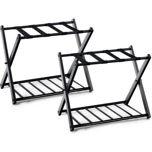 Tweedekans Coast set van 2 standaard bagagerekken - Dubbellaags bagagehouders - Max. 60KG - 68 x 43 x 58 cm - Zwart Tweedehands