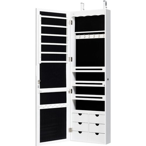 Tweedekans Coast Sieradendoos En Spiegelwand in 1 - 36 x 10 x 108 cm - Wit Tweedehands