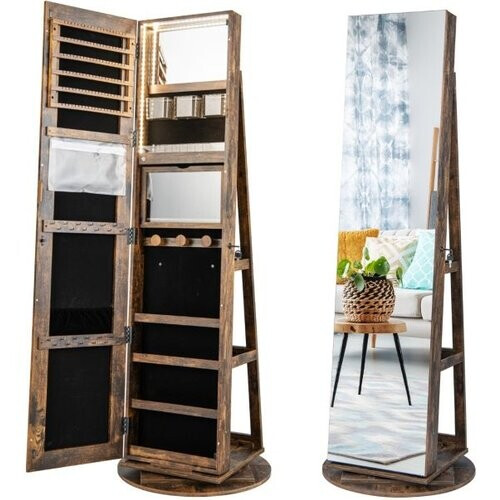 Tweedekans Coast Sieradenkast - MDF - Incl. Spiegel & Led - 54,5 cm x 161 cm - Vintage Tweedehands