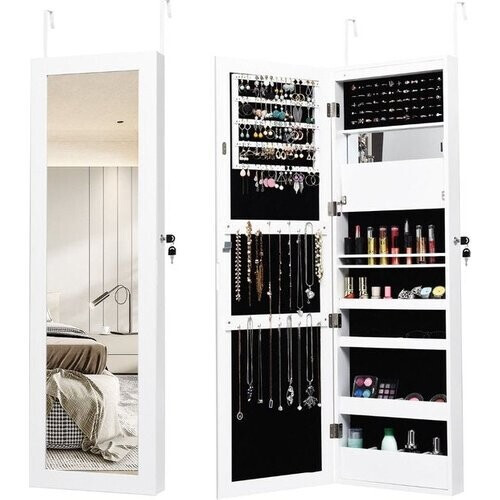 Tweedekans Coast Sieradenkast met Spiegel - Hangmodel - 37 x 9 x 120 cm - Wit Tweedehands