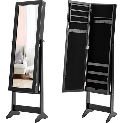 Tweedekans Coast Sieradenkast Met Spiegel - Kantelbaar - 35 x 30 x 144 cm - Zwart Tweedehands