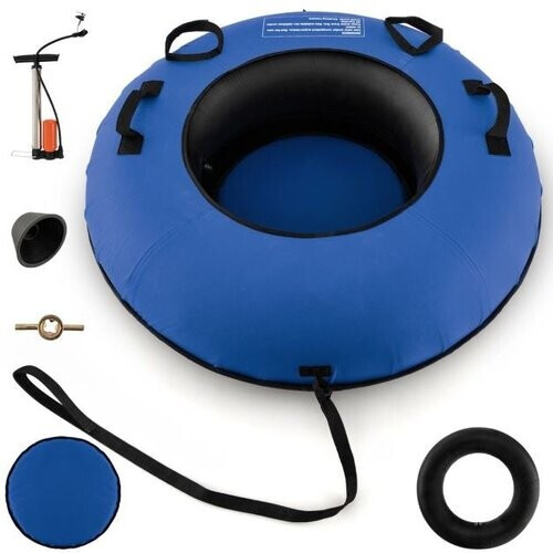 Tweedekans Coast Sneeuwslee - 100 cm Opblaasbare Sneeuwslee/Hoogwaardige Rubberen Binnenband/Stijve Bodem/Trekband/Opblaaspomp/voor Kinderen Volwassenen - Blauw Tweedehands