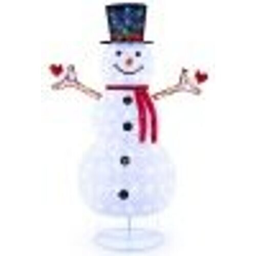 Tweedekans Coast SnowGlow Kerst Sneeuwpop 184 cm Wit met LED Verlichting – 200 Lampjes Tweedehands