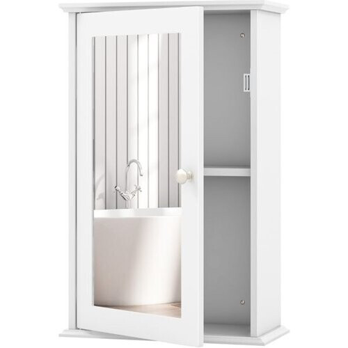 Tweedekans Coast Spiegelkast - MDF - HD-spiegel - 34 x 15 x 53 cm - Wit Tweedehands