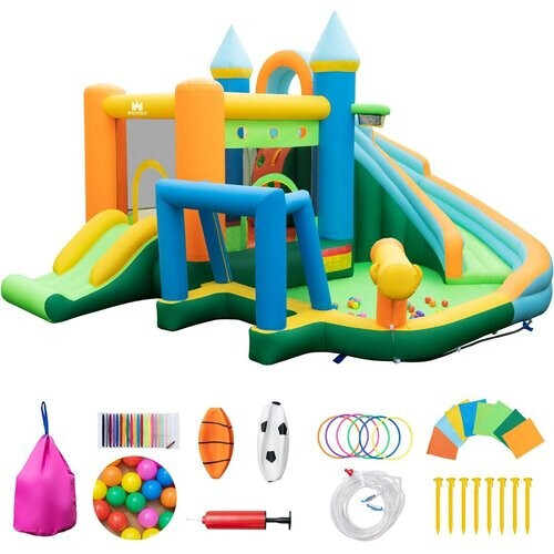 Tweedekans Coast Springkussen Opblaasbaar incl. accessoires - Zonder Blower - Max. 90 kg - 463 x 395 x 251 cm Tweedehands