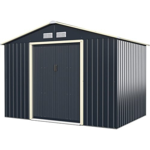 Tweedekans Coast Stalen Tuinhuis Multifunctionele Berging - 277 x 191 x 202 cm - Grijs Tweedehands