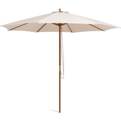 Tweedekans Coast Terrasparasol - Hout - Beige - 300x300x262cm Tweedehands