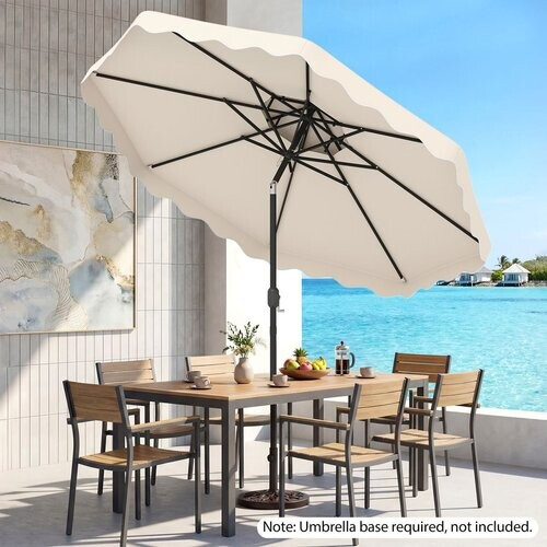Tweedekans Coast terrasparasol - verstelbare hoek - stevig metalen frame - beige 300 x 300 cm Tweedehands