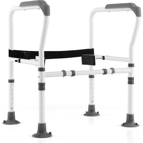 Tweedekans Coast Toiletsteun Grijs/Wit – Verstelbare en Opvouwbare Toiletbeugel – 62-68 x 49,5 x 65,5-78 cm Tweedehands