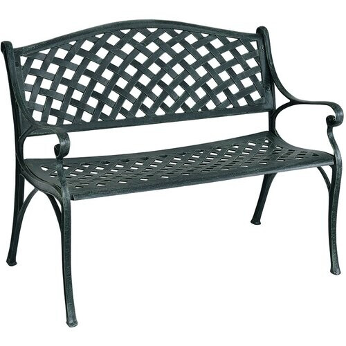 Tweedekans Coast Tuinbank Aluminium Bank met Armleuningen 103 x 55 x 82 cm Antiek Groen Tweedehands