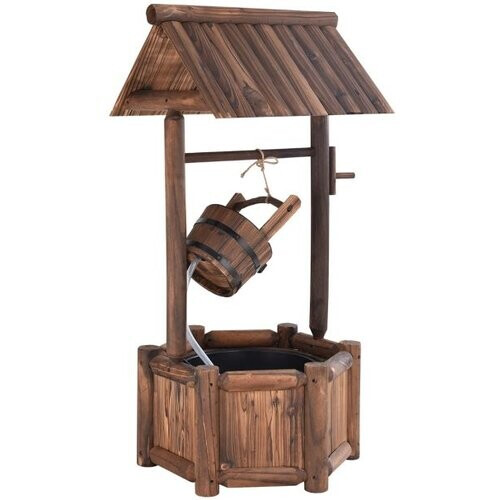 Tweedekans Coast Tuinfontein Waterfontein met Elektrische Pomp - Dennenhout - 60 cm x 57 cm x 117 cm Tweedehands