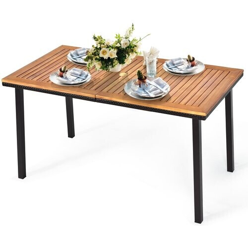 Tweedekans Coast Tuintafel – Met Parasolgat – max. 50 kg – 140 x 75 x 76 cm – Hout Tweedehands