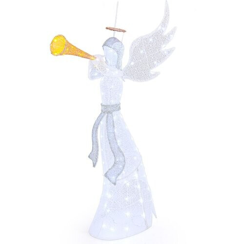 Tweedekans Coast Verlichte Kerstengel voor Binnen en Buiten – Warm & Koel Wit – 100 LED – IP44 – 88 x 58 x 156 cm Tweedehands