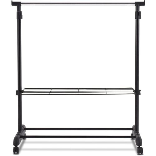 Tweedekans Coast Verstelbare Kapstok Met Wielen En Schoenplanken Garderobe - Zwart - 84 x 42 x (92-168) cm Tweedehands