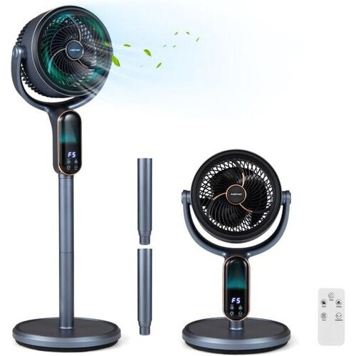 Tweedekans Coast Verstelbare Statiefventilator – 8 Snelheden – 54-96 cm – Grijs Tweedehands