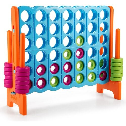 Tweedekans Coast Vier op een Rij Spel met 42 Jumbo Ringen 120 x 42 x 104 cm Blauw + Oranje Tweedehands