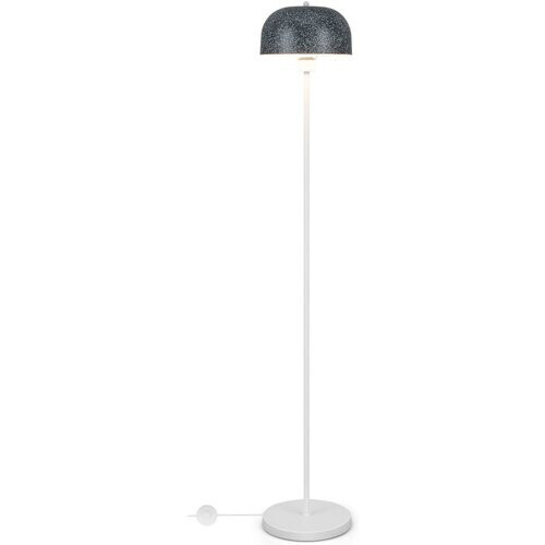 Tweedekans Coast Vloerlamp 146 cm Grijs-Wit met Kap en Voetschakelaar – Moderne Staande Lamp met Verzwaarde Voet en E27 Fitting Tweedehands