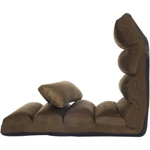 Tweedekans Coast Vloerstoel – Verstelbare Rugleuning – max. 100 kg – 175 x 55 x 25 cm – Bruin Tweedehands