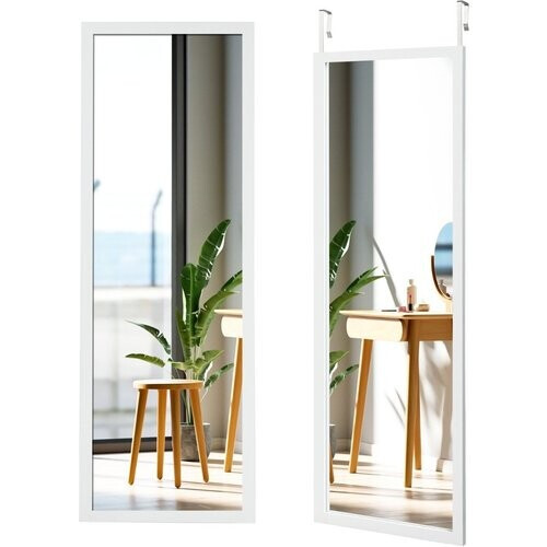 Tweedekans Coast Wandspiegel - Verstelbare Ophanghaken - 120 x 37 cm - Wit Tweedehands