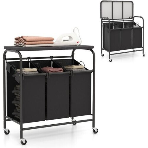 Tweedekans Coast Wasmand - Afneembare Zakken - 33L - 80,5 x 41,5 x 87,5 cm - Zwart Tweedehands