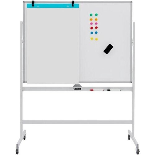 Tweedekans Coast Whiteboard – Dubbelzijdig & In Hoogte Verstelbaar – 126 x 53,5 x 180 cm – Wit Tweedehands