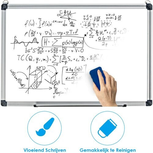 Tweedekans Coast Whiteboard Magnette Table schrijft paneelwandtafel memoboard met aluminium frame 60 x 40 cm Tweedehands