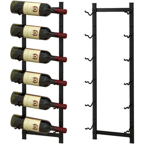 Tweedekans Coast Wine Rack Wall voor 6 wijnflessen fleshouder gemaakt van metaal 22 x 13,5 x 73 cm zwart Tweedehands