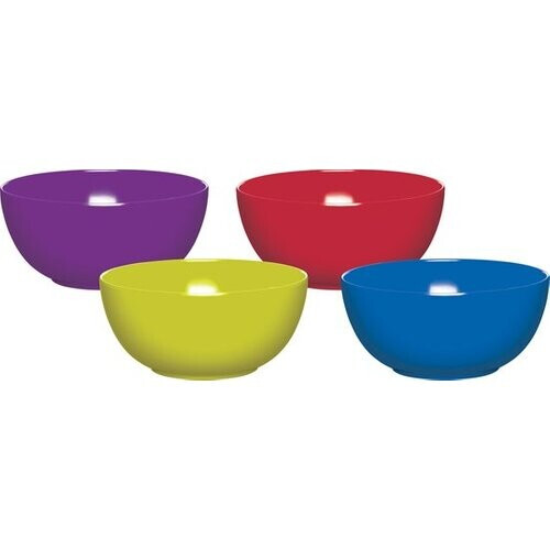 Tweedekans Colourworks Melamine Plastic Kommen - Multi-colour Set van 4 Tweedehands