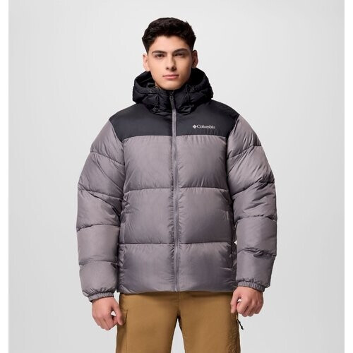 Tweedekans Columbia Heren Winterjas - Omni-Shield Puffect - Hooded Jacket - XXL - Donkergrijs Tweedehands